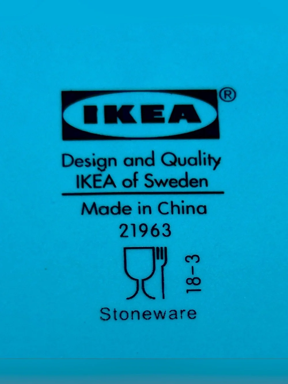 Vtg Discontinued IKEA FARGRIK Turquoise Dinner Plate